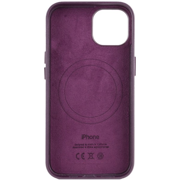 Шкіряний чохол Leather Case (AA Plus) with MagSafe для Apple iPhone 14 (6.1") Dark Cherry Шкіряний чохол Leather Case (AA Plus) with MagSafe для Apple iPhone 14 (6.1") Dark Cherry
