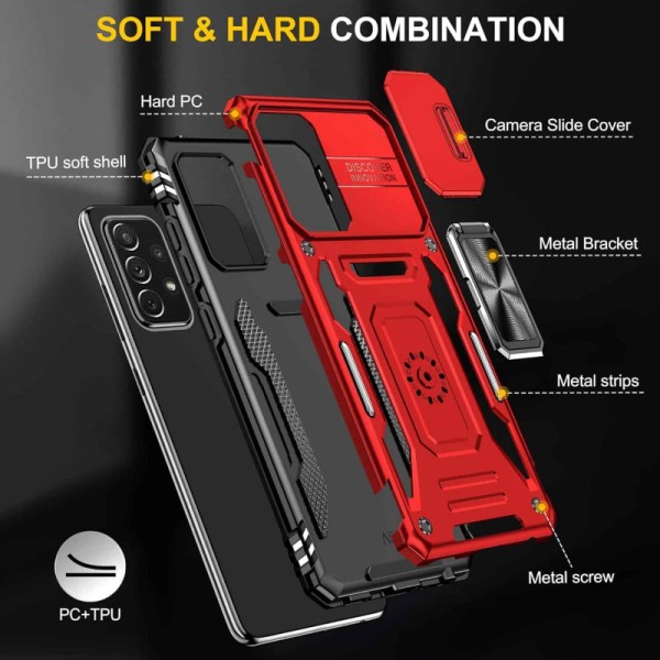 Ударостійкий чохол Camshield Army Ring для Samsung Galaxy A73 5G Червоний / Red Ударостійкий чохол Camshield Army Ring для Samsung Galaxy A73 5G Червоний / Red