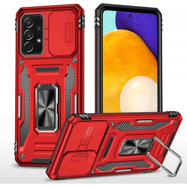 Ударостійкий чохол Camshield Army Ring для Samsung Galaxy A73 5G Червоний / Red