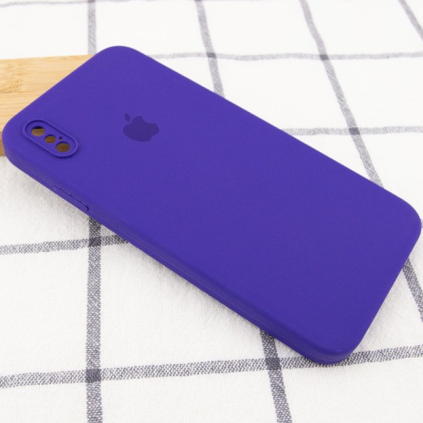 Чохол Silicone Case Square Full Camera Protective (AA) для Apple iPhone XS Max (6.5") Фіолетовий / Ultra Violet