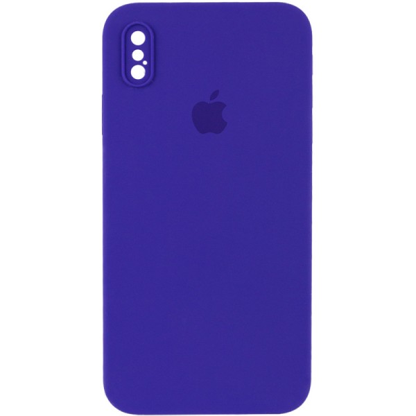 Чохол Silicone Case Square Full Camera Protective (AA) для Apple iPhone XS Max (6.5") Фіолетовий / Ultra Violet