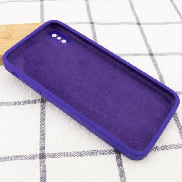 Чохол Silicone Case Square Full Camera Protective (AA) для Apple iPhone XS Max (6.5") Фіолетовий / Ultra Violet