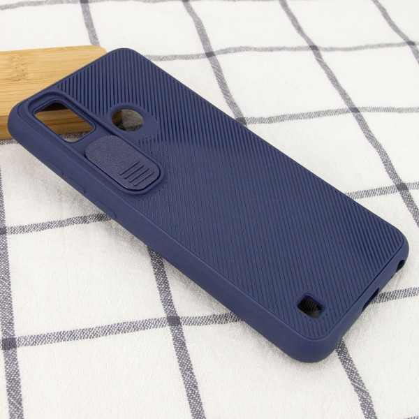 Чехол Camshield TPU со шторкой защищающей камеру для TECNO POP 4 Pro Синий