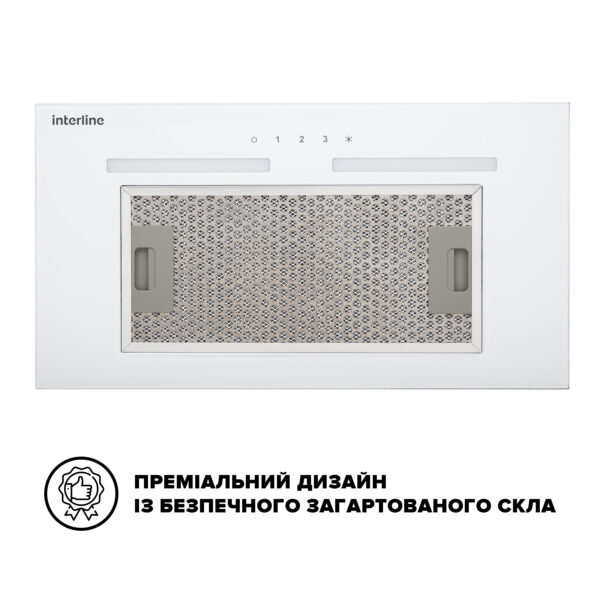 Витяжка Interline SWAY WH A/60 GL/S