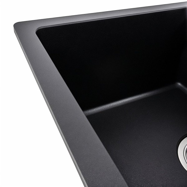 Гранітна мийка для кухні Platinum 6250 ZIRKONE матова Чорна