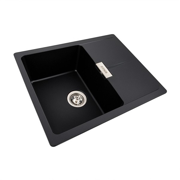 Гранітна мийка для кухні Platinum 6250 ZIRKONE матова Чорна