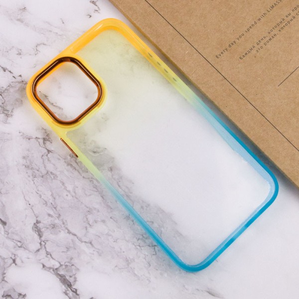 Чохол TPU+PC Fresh sip series для Apple iPhone 12 Pro Max (6.7") Бірюзовий / Помаранчевий