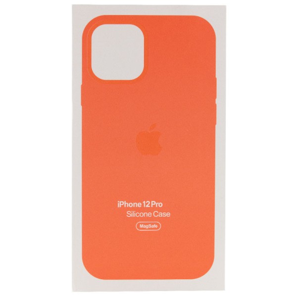 Чохол Silicone case (AAA) full with Magsafe and Animation для Apple iPhone 12 Pro / 12 (6.1") Помаранчевий / Pink citrus