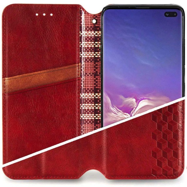 Шкіряний чохол книжка GETMAN Cubic (PU) для Xiaomi Mi 10T Lite / Redmi Note 9 Pro 5G Червоний