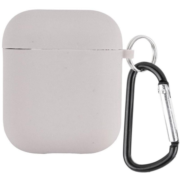 Силіконовий футляр з мікрофіброю для навушників Airpods 1/2 Сірий / Stone