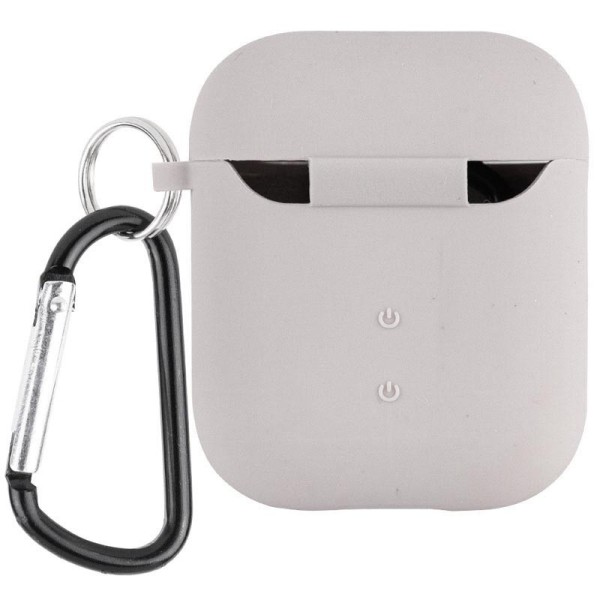 Силіконовий футляр з мікрофіброю для навушників Airpods 1/2 Сірий / Stone