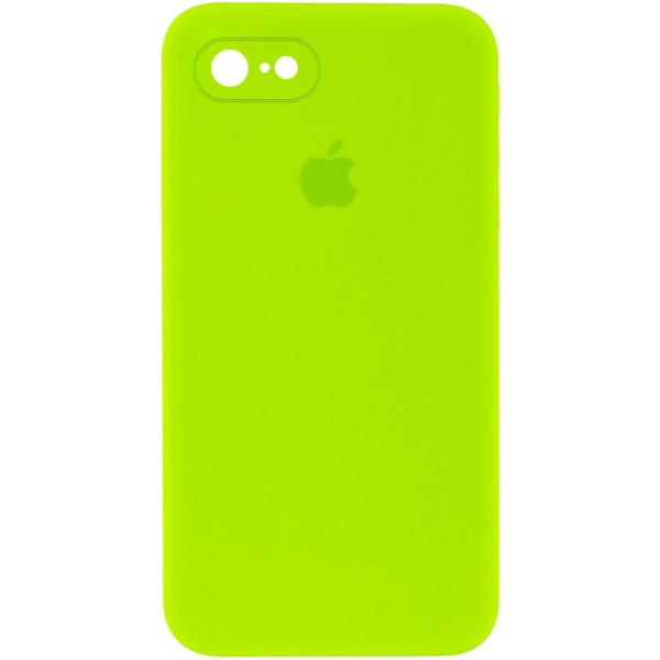 Чохол Silicone Case Square Full Camera Protective (AA) для Apple iPhone 6/6s (4.7") Салатовий / Neon green