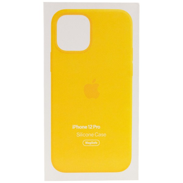 Чохол Silicone case (AAA) full with Magsafe and Animation для Apple iPhone 12 Pro / 12 (6.1") Жовтий / Sunflower