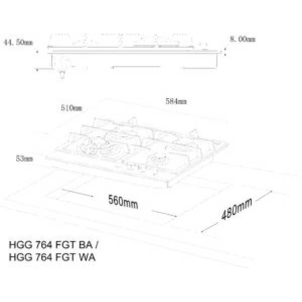 Варильна поверхня Interline HGG 764 FGT BA Варильна поверхня Interline HGG 764 FGT BA