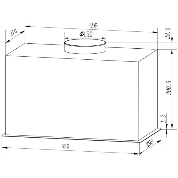 Витяжка Interline BOXGLASS BL A/60 PB/2/T