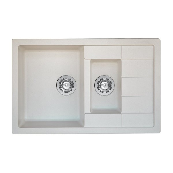 Гранітна мийка для кухні Platinum 7850W TOSKANA матова Біла