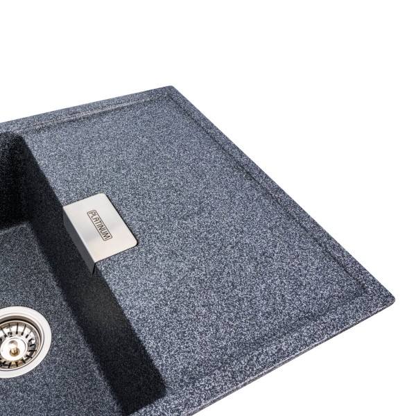Гранітна мийка для кухні Platinum 8650 DIAMOND матова (графіт)