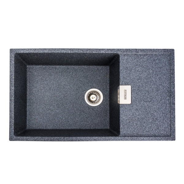 Гранітна мийка для кухні Platinum 8650 DIAMOND матова (графіт)