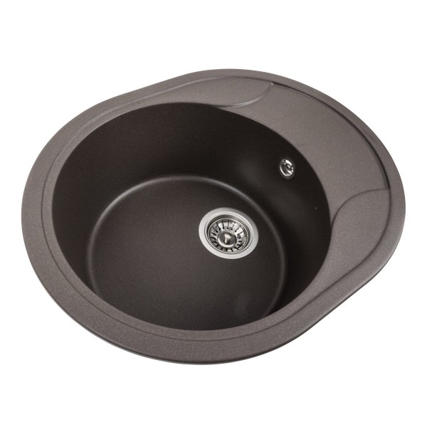 Гранітна мийка для кухні Platinum 5847 ONYX матова Темна скеля