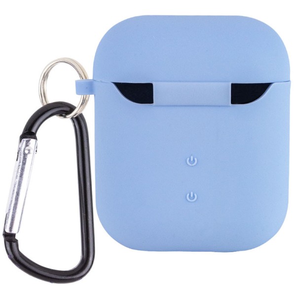 Силіконовий футляр з мікрофіброю для навушників Airpods 1/2 Блакитний / Lilac Blue Силіконовий футляр з мікрофіброю для навушників Airpods 1/2 Блакитний / Lilac Blue