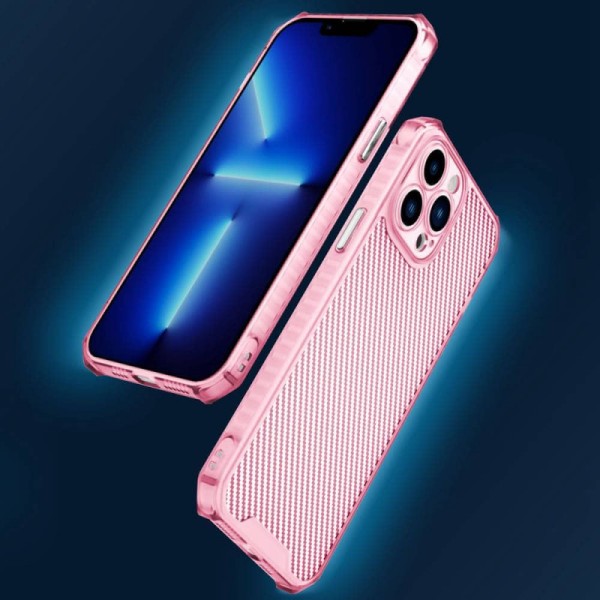 Чохол TPU Ease Carbon color series для Apple iPhone 13 Pro Max (6.7") Рожевий / Прозорий
