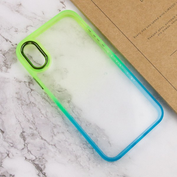 Чохол TPU+PC Fresh sip series для Apple iPhone XS Max (6.5") Бірюзовий / Лимонний