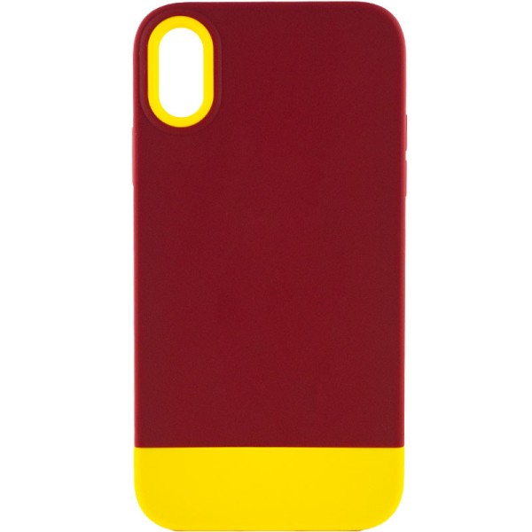 Чохол TPU+PC Bichromatic для Apple iPhone X / XS (5.8") Brown burgundy / Yellow