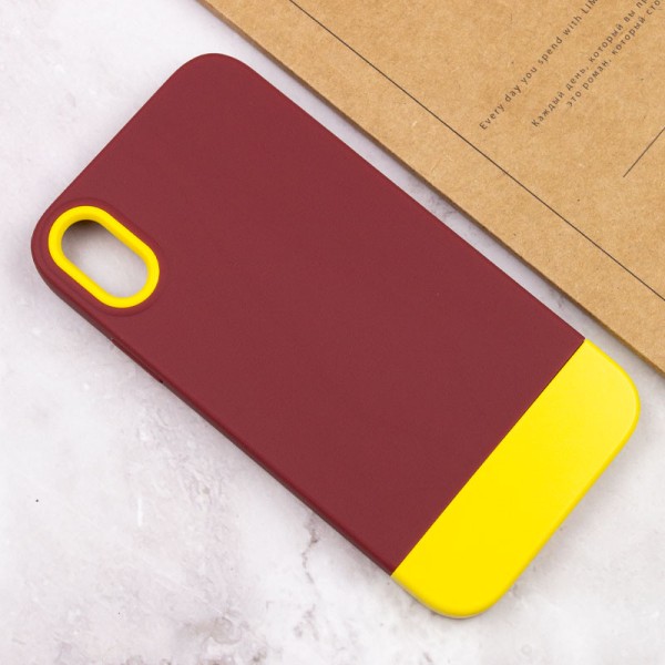 Чохол TPU+PC Bichromatic для Apple iPhone X / XS (5.8") Brown burgundy / Yellow