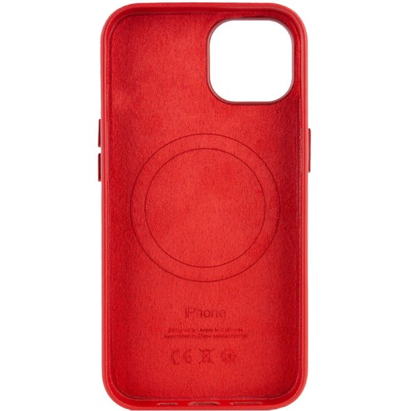 Шкіряний чохол Leather Case (AA Plus) with MagSafe для Apple iPhone 12 Pro Max (6.7") Crimson