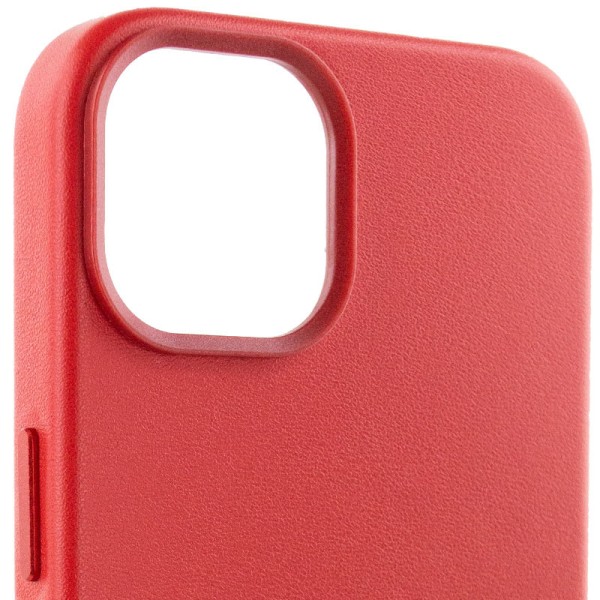 Шкіряний чохол Leather Case (AA Plus) with MagSafe для Apple iPhone 12 Pro Max (6.7") Crimson
