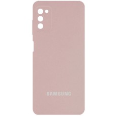 Чехол Silicone Cover Full Camera (AA) для Samsung Galaxy A03s Розовый / Pink Sand