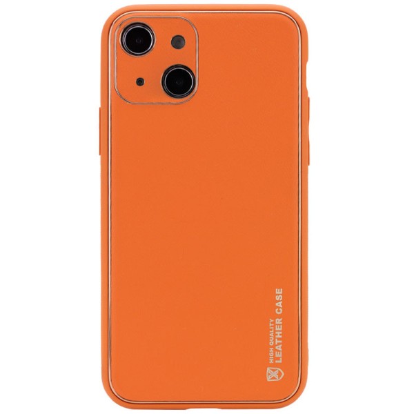 Шкіряний чохол Xshield для Apple iPhone 14 (6.1") Помаранчевий / Apricot
