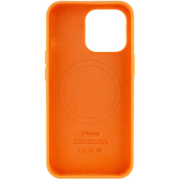 Чохол Silicone case (AAA) full with Magsafe and Animation для Apple iPhone 13 Pro Max (6.7") Помаранчевий / Marigold