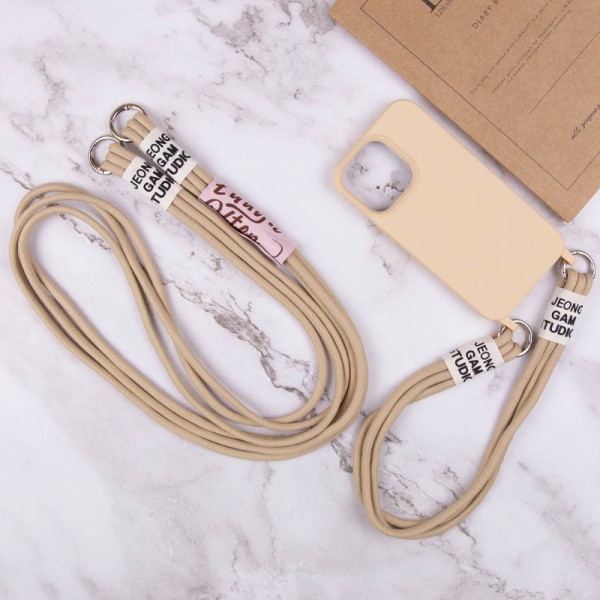 Чохол TPU two straps California для Apple iPhone 13 Pro Max (6.7") Бежевий / Beige