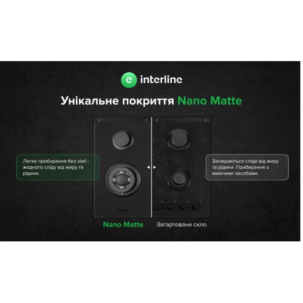 Варильна поверхня Interline HGG 964 FGT BH Nano Matte Варильна поверхня Interline HGG 964 FGT BH Nano Matte