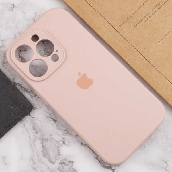 Чохол Silicone Case Full Camera Protective (AA) для Apple iPhone 14 Pro (6.1") Рожевий / Pink Sand