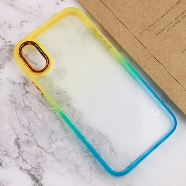 Чохол TPU+PC Fresh sip series для Apple iPhone XS Max (6.5") Бірюзовий / Помаранчевий