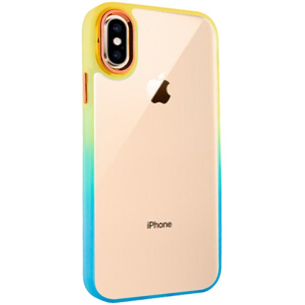 Чохол TPU+PC Fresh sip series для Apple iPhone XS Max (6.5") Бірюзовий / Помаранчевий