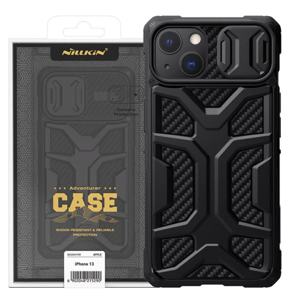 TPU+PC чохол Nillkin CamShield Adventurer (шторка на камеру) для Apple iPhone 13 (6.1") Чорний