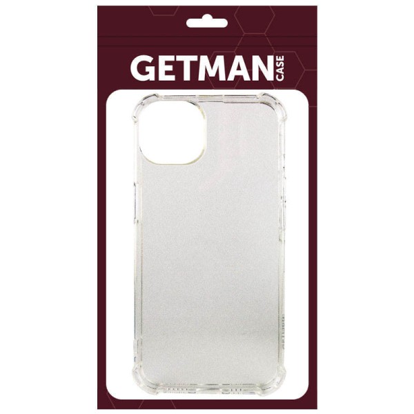 TPU чохол GETMAN Ease logo посилені кути для Apple iPhone 13 (6.1") Безбарвний (прозорий)