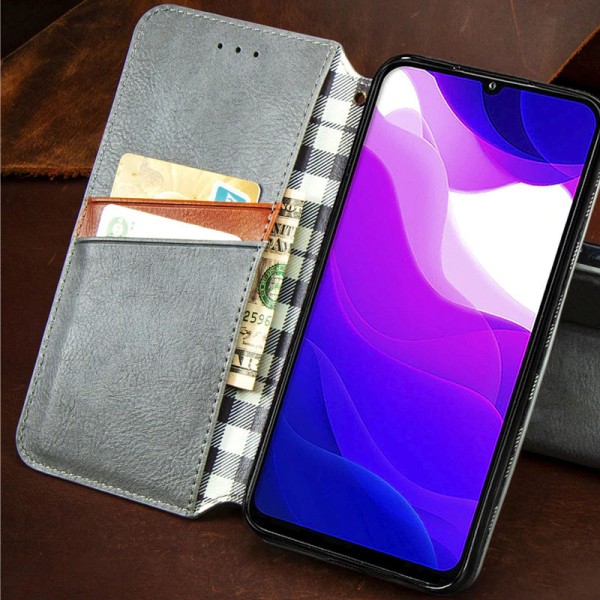 Шкіряний чохол книжка GETMAN Cubic (PU) для Xiaomi Redmi 9A Сірий