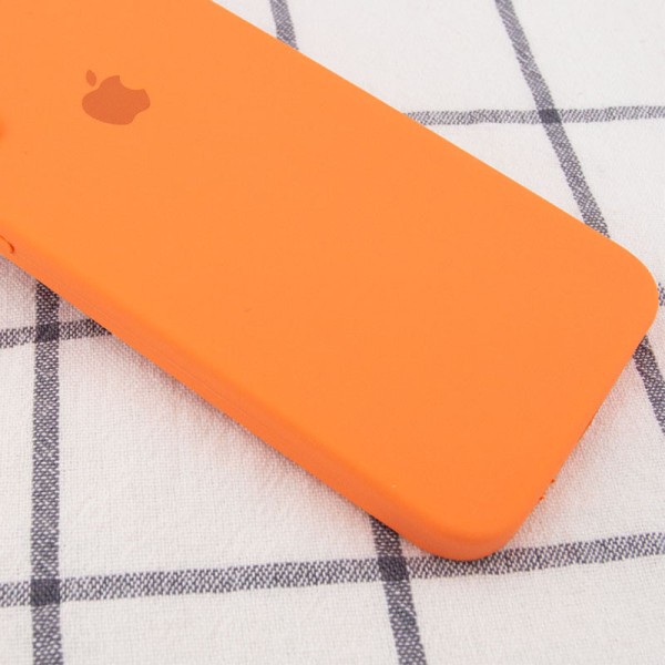Чохол Silicone Case Square Full Camera Protective (AA) для Apple iPhone 7 / 8 / SE (2020) (4.7") Помаранчевий / Papaya
