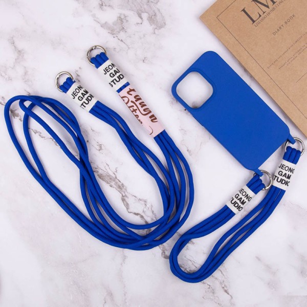 Чохол TPU two straps California для Apple iPhone 12 Pro / 12 (6.1") Синій / Iris Чохол TPU two straps California для Apple iPhone 12 Pro / 12 (6.1") Синій / Iris