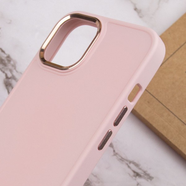TPU чохол Bonbon Metal Style для Apple iPhone 14 (6.1") Рожевий / Light pink