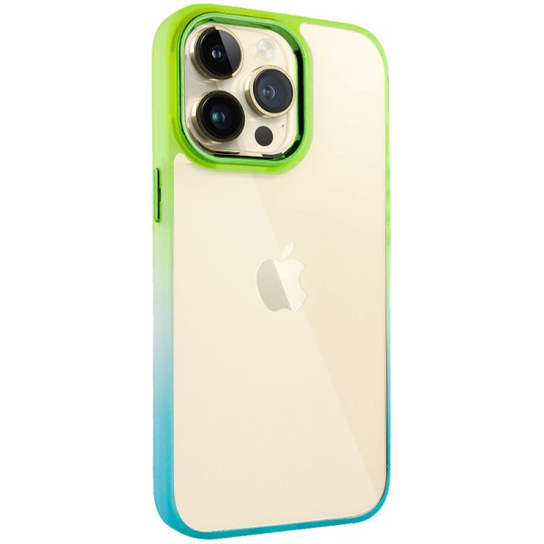 Чохол TPU+PC Fresh sip series для Apple iPhone 14 Pro (6.1") Бірюзовий / Лимонний