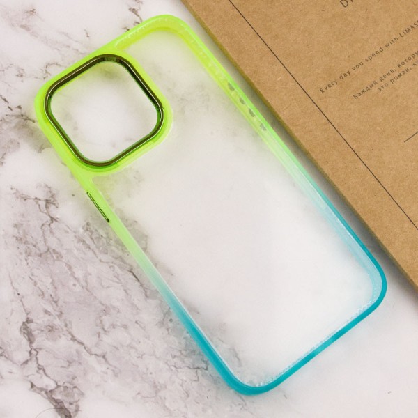 Чохол TPU+PC Fresh sip series для Apple iPhone 14 Pro (6.1") Бірюзовий / Лимонний