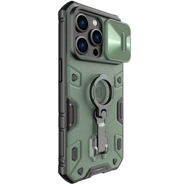 TPU+PC чохол Nillkin CamShield Armor Pro no logo (шторка на камеру) для Apple iPhone 14 Pro Max Зелений