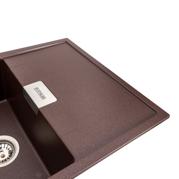 Гранітна мийка для кухні Platinum 8650 DIAMOND матова (мокко)