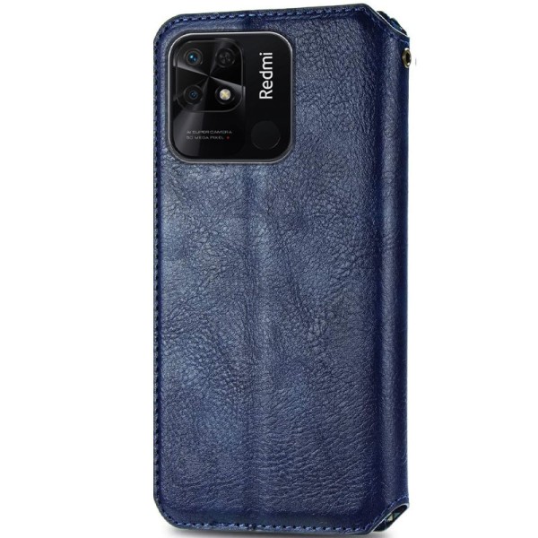 Шкіряний чохол книжка GETMAN Cubic (PU) для Xiaomi Redmi 10C Синій