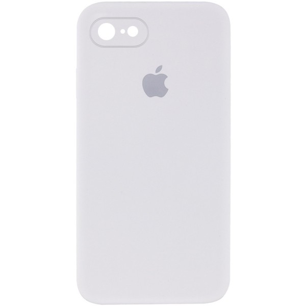 Чохол Silicone Case Square Full Camera Protective (AA) для Apple iPhone 7 / 8 / SE (2020) (4.7") Білий / White